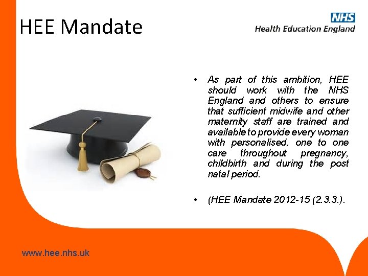 HEE Mandate www. hee. nhs. uk • As part of this ambition, HEE should