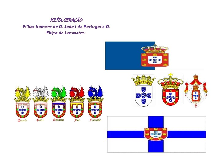 ICLÍTA GERAÇÃO Filhos homens de D. João I de Portugal e D. Filipa de