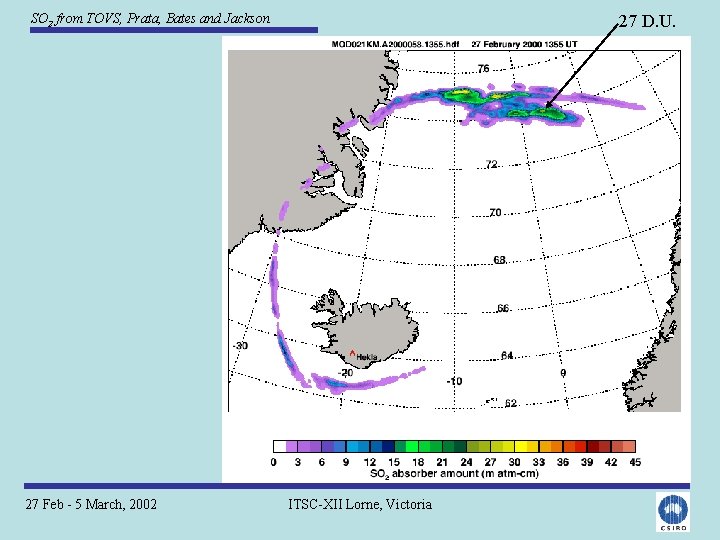 SO 2 from TOVS, Prata, Bates and Jackson 27 Feb - 5 March, 2002