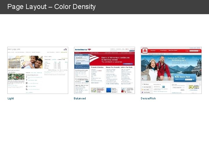 Page Layout – Color Density Light Balanced Dense/Rich 