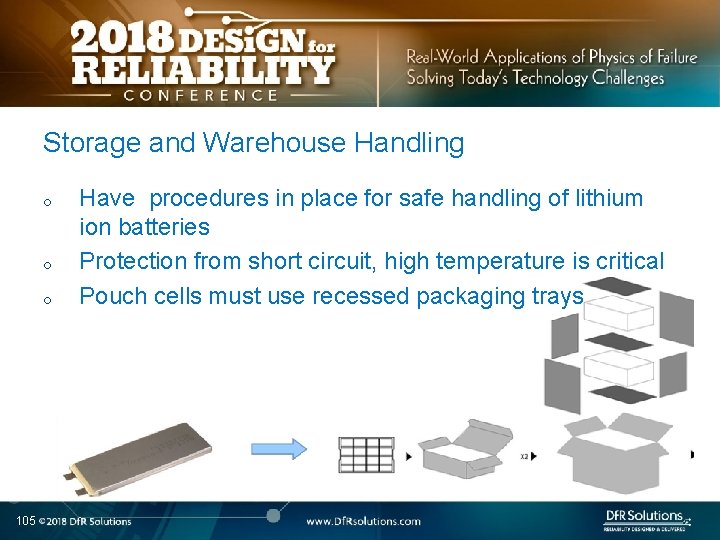 Storage and Warehouse Handling o o o 105 Have procedures in place for safe