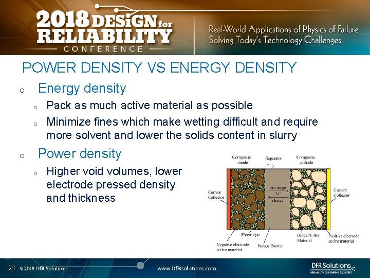 POWER DENSITY VS ENERGY DENSITY Energy density o o o Power density o o