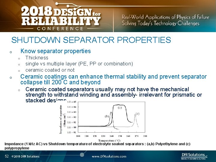SHUTDOWN SEPARATOR PROPERTIES Know separator properties o o Thickness single vs multiple layer (PE,