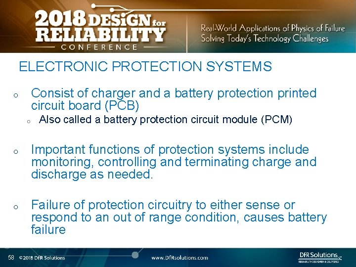 ELECTRONIC PROTECTION SYSTEMS Consist of charger and a battery protection printed circuit board (PCB)