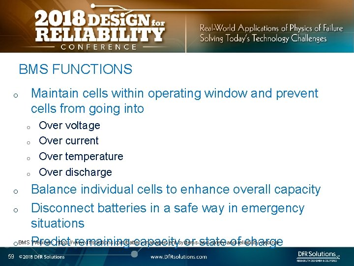 BMS FUNCTIONS Maintain cells within operating window and prevent cells from going into o