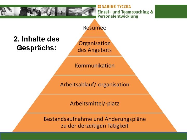 2. Inhalte des Gesprächs: 