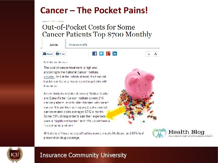 Cancer – The Pocket Pains! Insurance Community University 