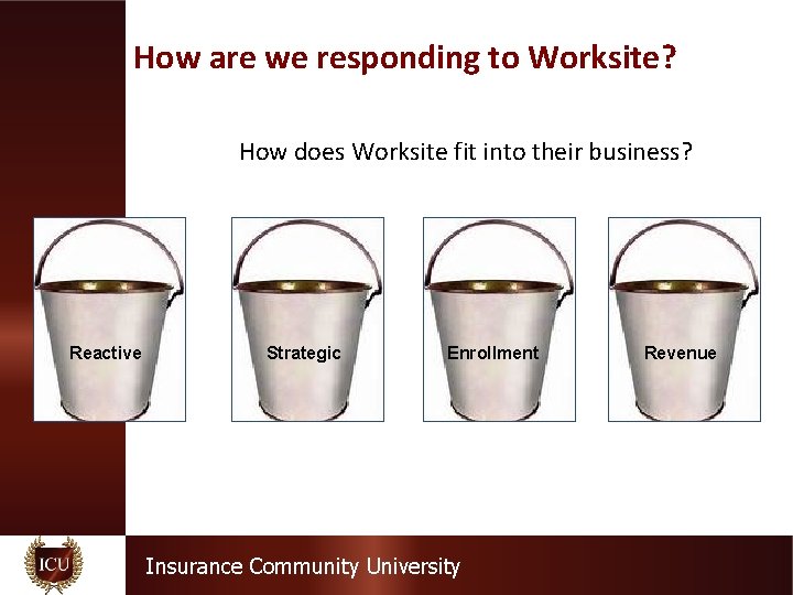 How are we responding to Worksite? How does Worksite fit into their business? Reactive