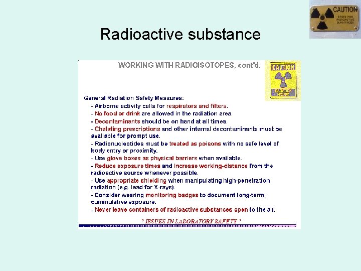 Radioactive substance 