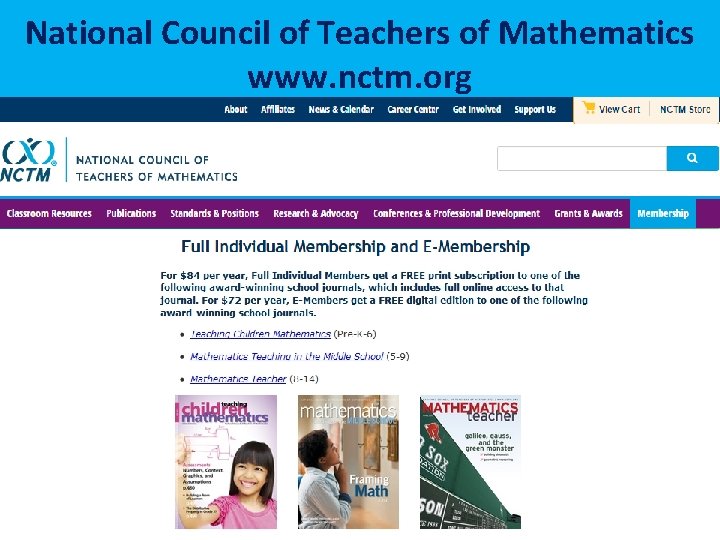 National Council of Teachers of Mathematics www. nctm. org 