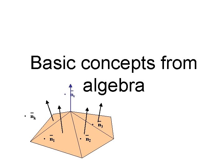 Basic concepts from algebra • `nv • `nk • `n 3 • `n 1