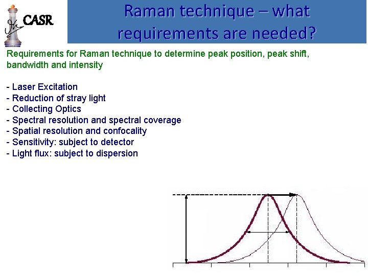 CASR Raman technique – what requirements are needed? Requirements for Raman technique to determine