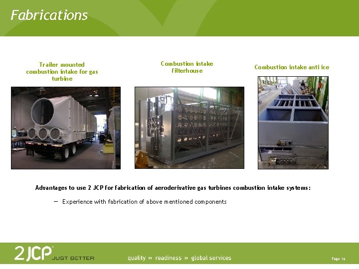 Fabrications Trailer mounted combustion intake for gas turbine Combustion intake filterhouse Combustion intake anti