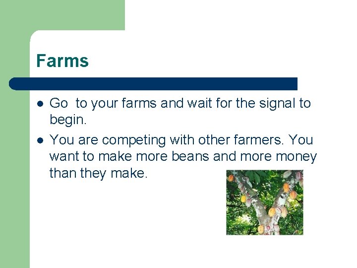 Farms l l Go to your farms and wait for the signal to begin.