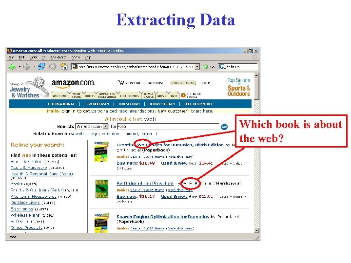 Extracting Data Which book is about the web? 