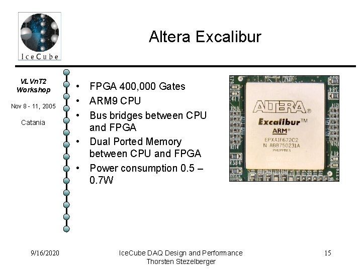 Altera Excalibur VLVn. T 2 Workshop Nov 8 - 11, 2005 Catania 9/16/2020 •