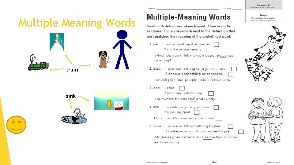 Multiple Meaning Words train sink 