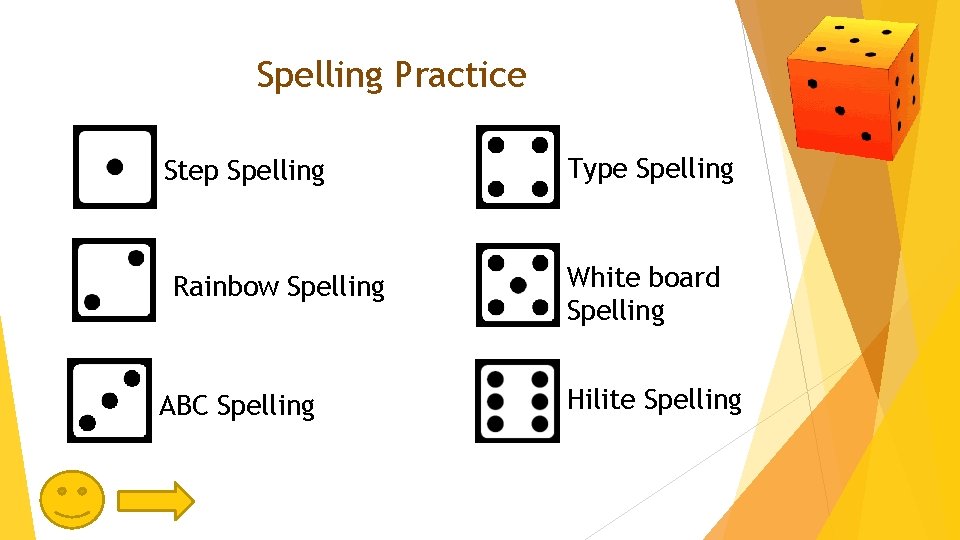 Spelling Practice Step Spelling Rainbow Spelling ABC Spelling Type Spelling White board Spelling Hilite