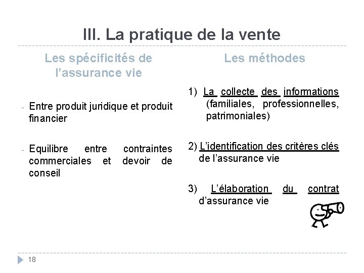 III. La pratique de la vente Les spécificités de l’assurance vie - Entre produit