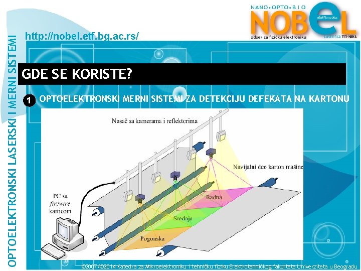 OPTOELEKTRONSKI LASERSKI I MERNI SISTEMI http: //nobel. etf. bg. ac. rs/ GDE SE KORISTE?