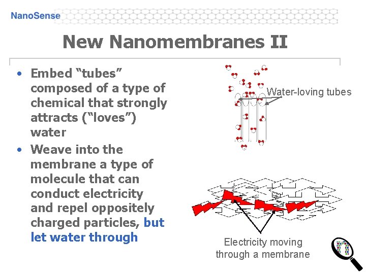 New Nanomembranes II • Embed “tubes” composed of a type of chemical that strongly