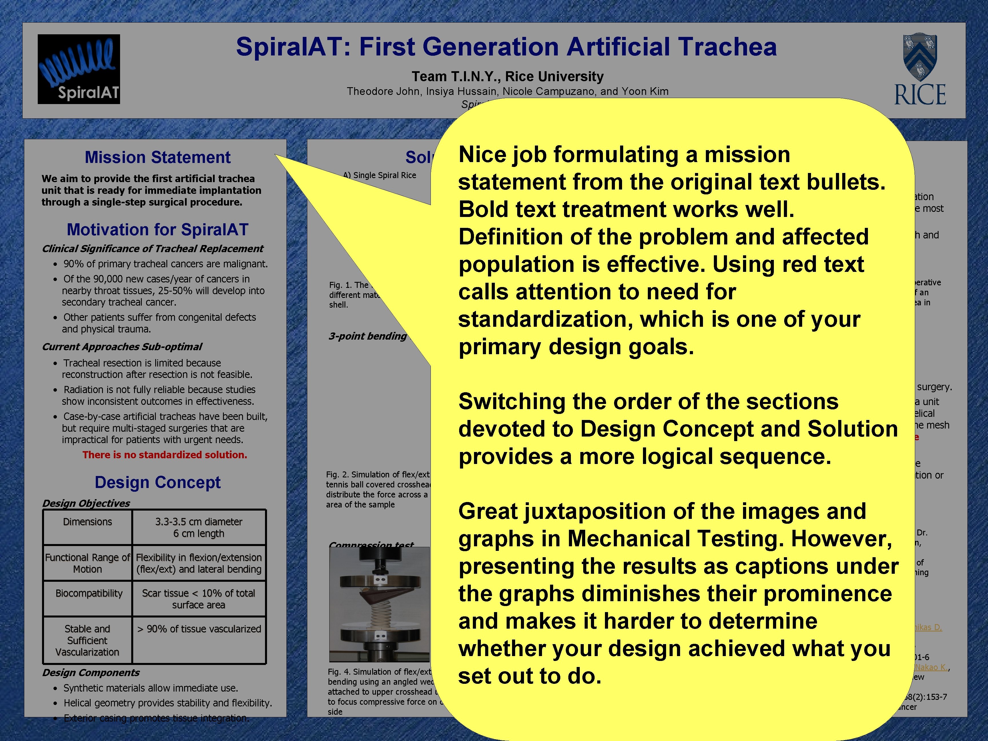 Spiral. AT: First Generation Artificial Trachea Theodore John, Insiya Campuzano, and Yoon Kim Team.