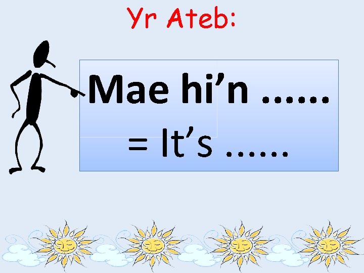 Yr Ateb: Mae hi’n. . . = It’s. . . 