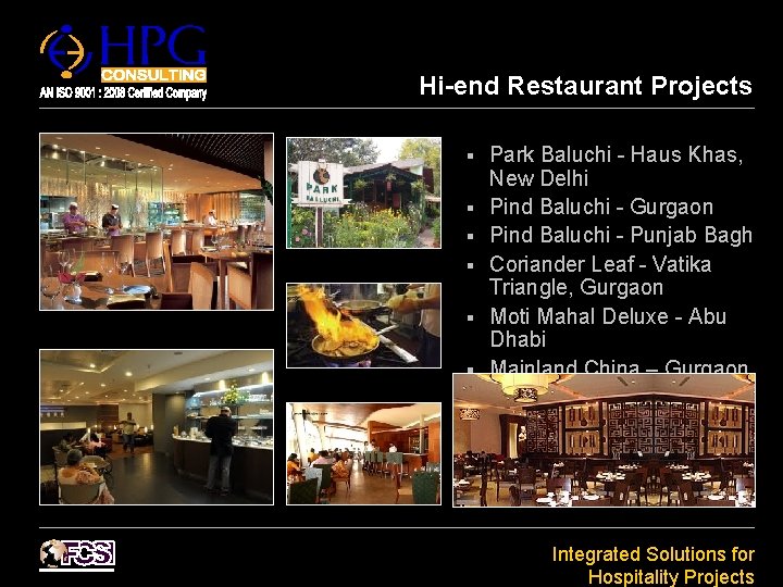 Hi-end Restaurant Projects § § § § Park Baluchi - Haus Khas, New Delhi