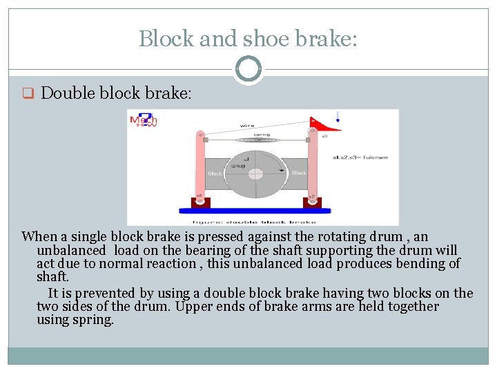 Block and shoe brake: q Double block brake: When a single block brake is