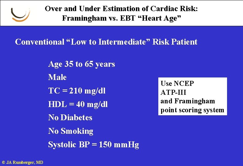 Over and Under Estimation of Cardiac Risk: Framingham vs. EBT “Heart Age” Conventional “Low