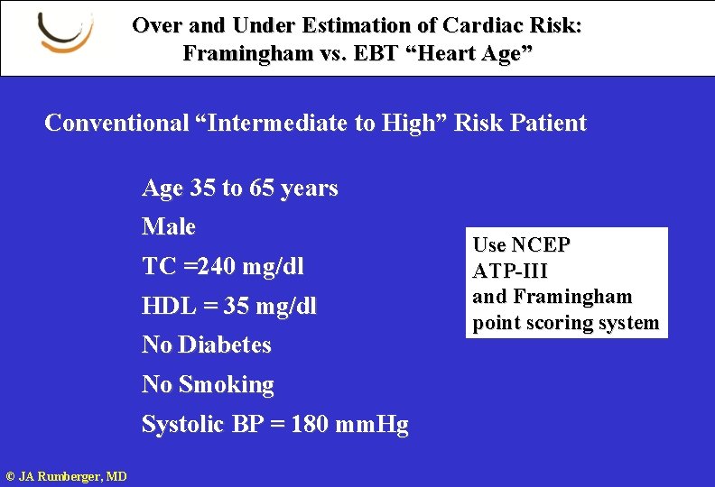 Over and Under Estimation of Cardiac Risk: Framingham vs. EBT “Heart Age” Conventional “Intermediate