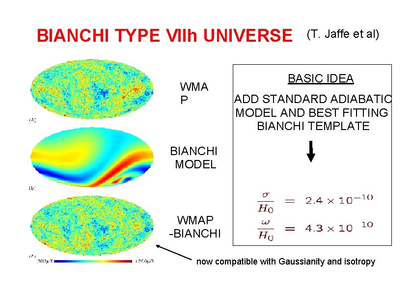 BIANCHI TYPE VIIh UNIVERSE WMA P (T. Jaffe et al) BASIC IDEA ADD STANDARD