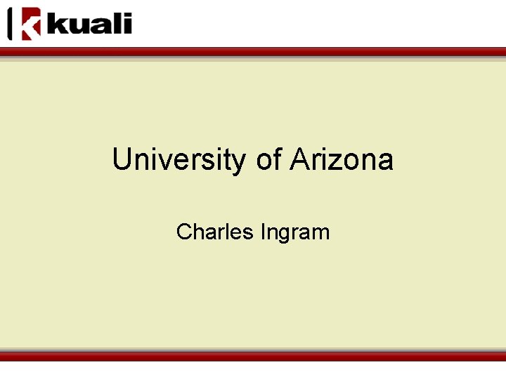 University of Arizona Charles Ingram 