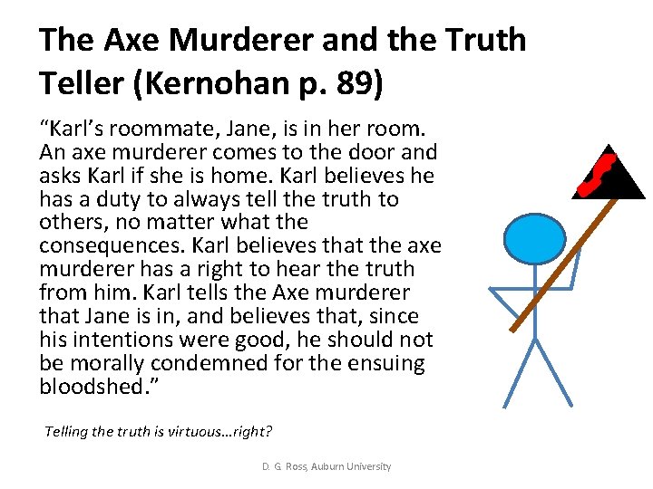 The Axe Murderer and the Truth Teller (Kernohan p. 89) “Karl’s roommate, Jane, is