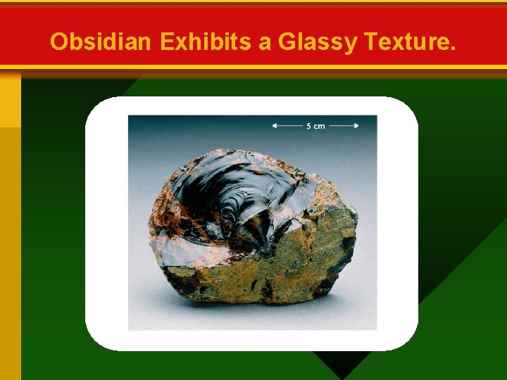 Obsidian Exhibits a Glassy Texture. 