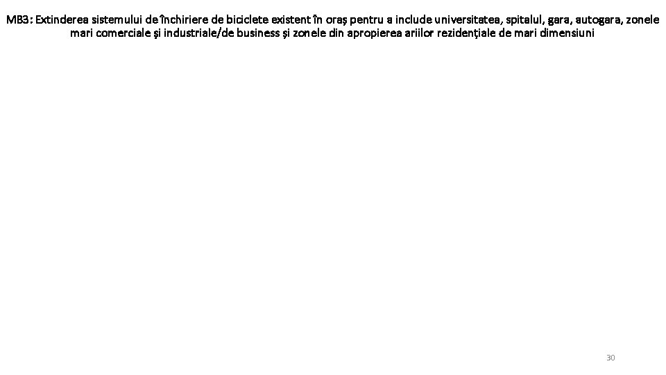 MB 3: Extinderea sistemului de închiriere de biciclete existent în oraș pentru a include