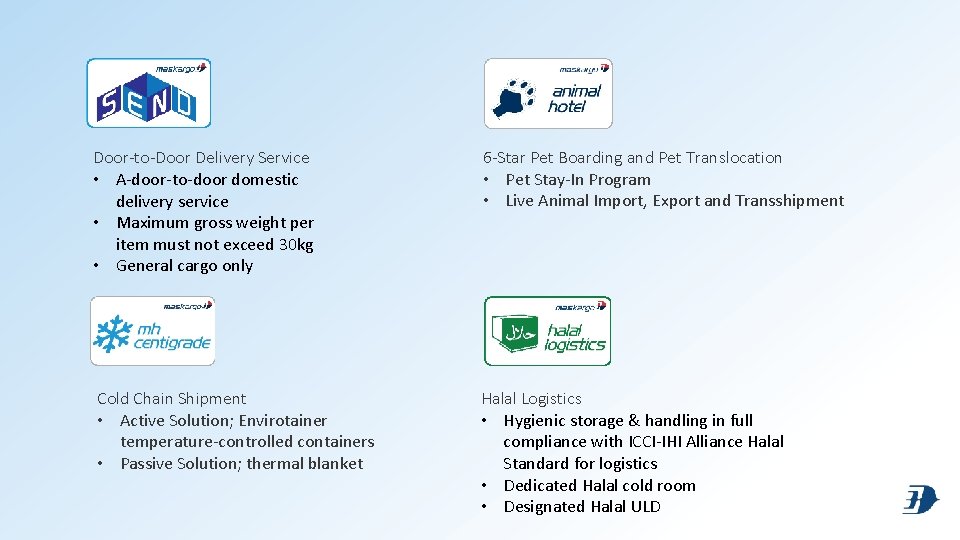 Door-to-Door Delivery Service • A-door-to-door domestic delivery service • Maximum gross weight per item