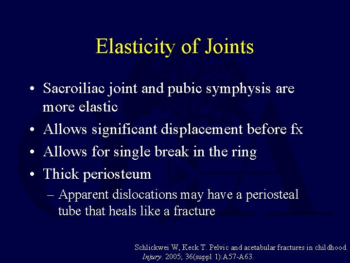 Elasticity of Joints • Sacroiliac joint and pubic symphysis are more elastic • Allows