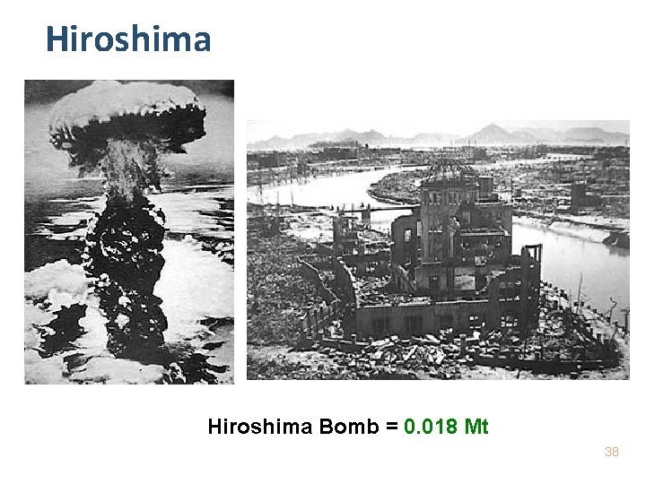 Hiroshima Bomb = 0. 018 Mt 38 