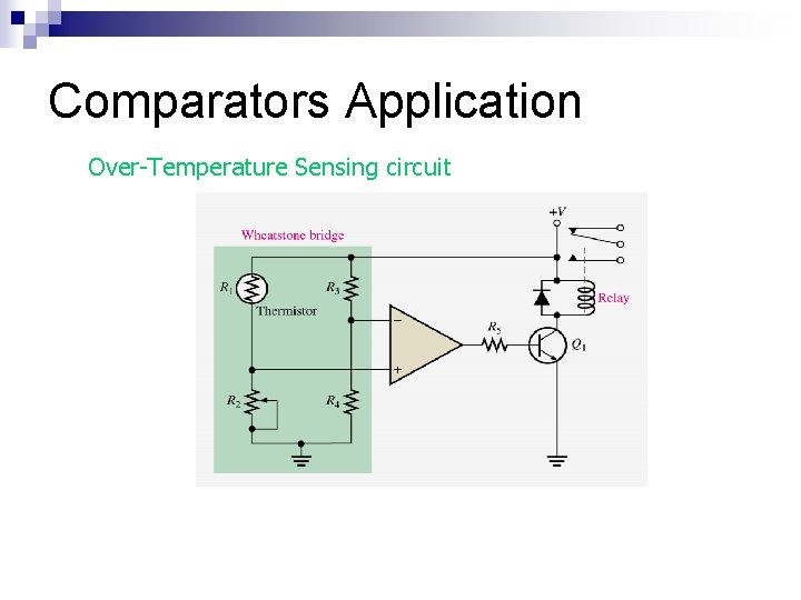 Comparators Application Over-Temperature Sensing circuit 