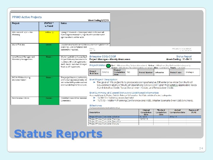 Status Reports 24 