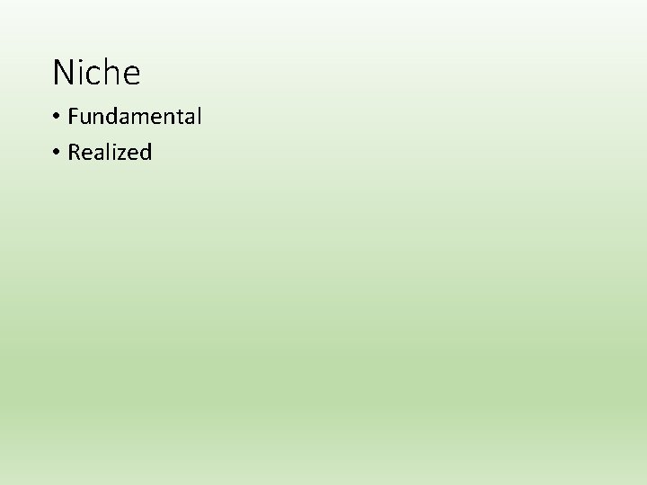 Niche • Fundamental • Realized 