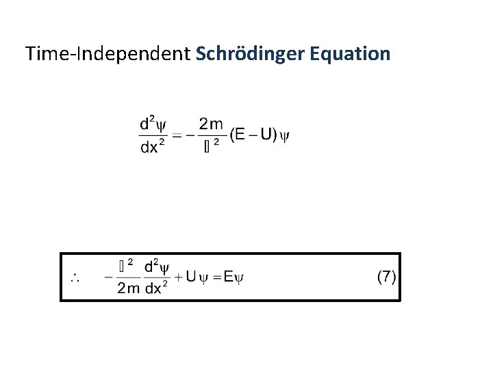 Time-Independent Schrödinger Equation 