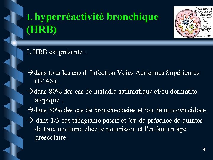 1. hyperréactivité bronchique (HRB) L’HRB est présente : dans tous les cas d’ Infection