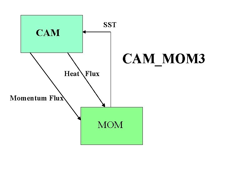 SST CAM_MOM 3 Heat Flux Momentum Flux MOM 