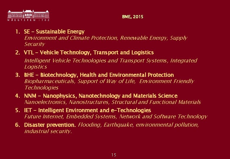 BME, 2015 1. SE - Sustainable Energy Environment and Climate Protection, Renewable Energy, Supply