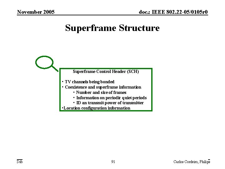 November 2005 doc. : IEEE 802. 22 -05/0105 r 0 Superframe Structure Superframe Control