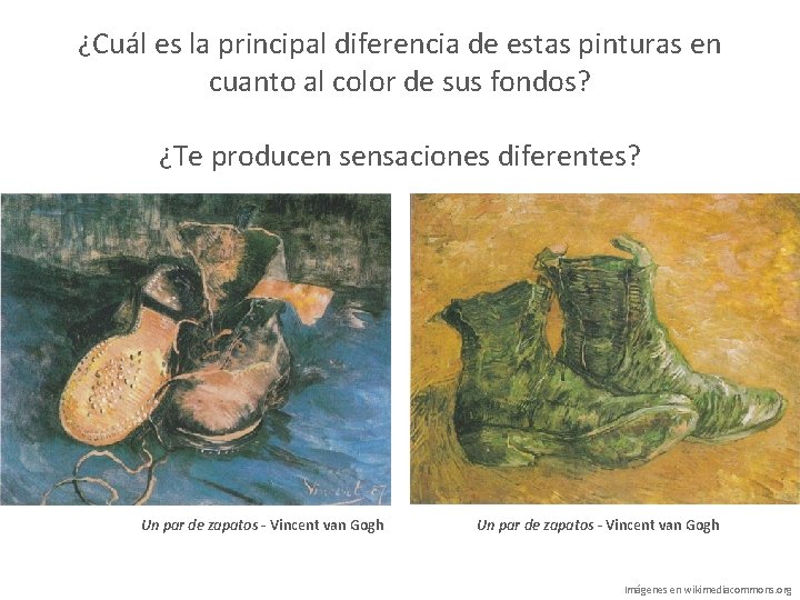 ¿Cuál es la principal diferencia de estas pinturas en cuanto al color de sus