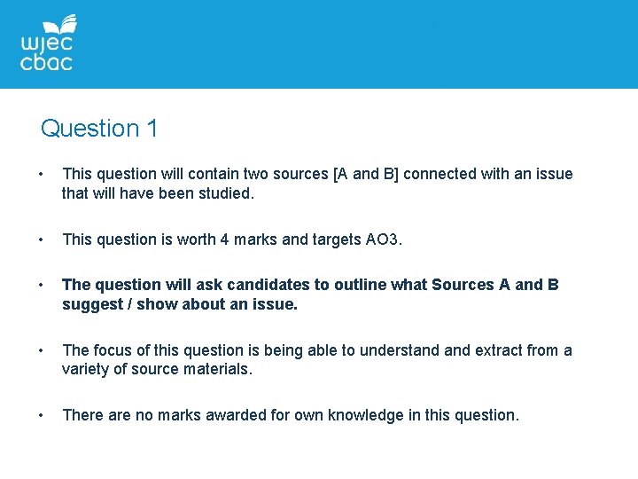Question 1 • This question will contain two sources [A and B] connected with