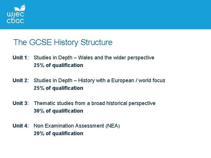 The GCSE History Structure Unit 1: Studies in Depth – Wales and the wider